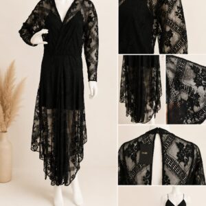 Robe dentelle noire 36 MAJE
