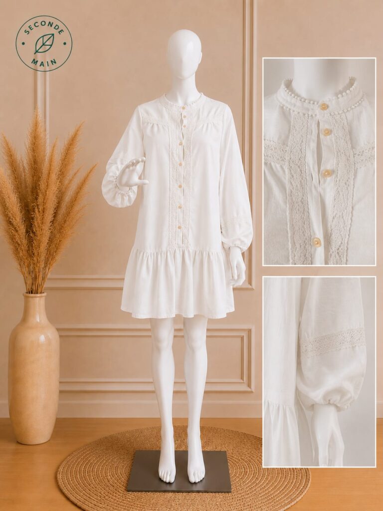 Robe blanche bohème – Taille L